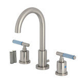 Kingston Brass Synchronous Widespread Bathroom Faucet with Brass Pop-Up Drain, Brushed Nickel - FSC8928KPS