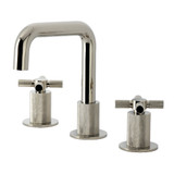 Kingston Brass Convergent Widespread Bathroom Faucet with Push Pop-Up Drain, Polished Nickel - KS1416KNX