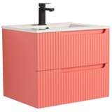 Fine Fixtures Citiscape Wall Hung Vanity Cabinet With Sink 24" Wide, Coral Pink- CT24CP