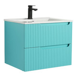 Fine Fixtures Citiscape Wall Hung Vanity Cabinet With Sink 24" Wide, Tiffany Blue- CT24TB
