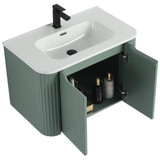 Fine Fixtures Caskvalley 30 Inch Wall Hung Vanity Cabinet With Sink - Mint Green - CV30MG