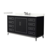 Wyndham Marlena 60 Inch Single Bathroom Vanity in Black, Giotto Quartz Countertop, Undermount Square Sink (3-Hole), Brushed Nickel Trim - WCH515160SBKGTUS3MXX Wyndham Marlena 60 Inch Single Bathroom Vanity in Black, Giotto Quartz Countertop, Undermount Square Sink (3-Hole), Brushed Nickel Trim - WCH515160SBKGTUS3MXX