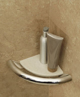HealthCraft Invisia Bathroom Corner Shelf with Integrated Support Rail Grab Bar - Polished Chrome - INV-CS-CP