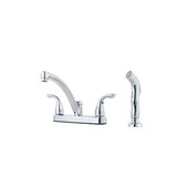 Price Pfister Pfirst Series Two Handle Kitchen Faucet With Side Spray - Chrome - G135-8000