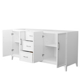 Wyndham Elan 72 Inch Double Bathroom Vanity in White, No Countertop, No Sink, Brushed Nickel Trim - WCH717172DWHCXSXXMXX
