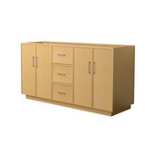 Wyndham Elan 66 Inch Double Bathroom Vanity with Toe Kick in Light Oak, No Countertop, No Sink, Brushed Nickel Trim - WCH747466DIOCXSXXMXX