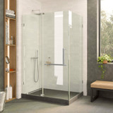 Fine Fixtures Frameless Square Shower Enclosure With Adjustable Door - 42" X 30" - Polished Chrome - SDK4230PC