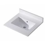 Blossom 24.5"  White Quartz Countertop with Ceramic Undermount Sink - CT5000 2422 02 C