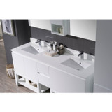 Blossom 72.5" White Quartz Countertop with Ceramic Undermount Double Sink - CT5000 7222 02
