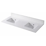 Blossom 72.5" White Quartz Countertop with Ceramic Undermount Double Sink - CT5000 7222 02