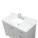 Blossom 48" Carrara Marble Countertop with Sink and Backsplash - CT5 4822 03 C