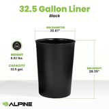 Alpine ALP4460-LINER 36 Gallon Liner for Diamond Steel Trash Can