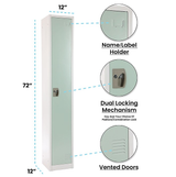 Alpine ADI629-201-MGRN Large Single Door Locker  Misty Green