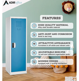 Alpine ADI629-01-BLU-DL 48" H x 15" W Steel Single Tier Storage Locker with Digital Lock, Blue