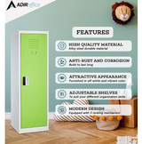 Alpine ADI629-01-GRN-DL 48" H x 15" W Steel Single Tier Storage Locker with Digital Lock, Green