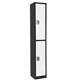 Alpine ADI629-202-B-W Large 2 Door Locker  Black Body With White Doors