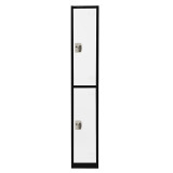 Alpine ADI629-202-B-W Large 2 Door Locker  Black Body With White Doors