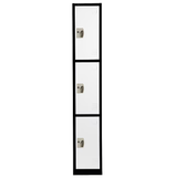 Alpine ADI629-203-B-W Large 3 Door Locker  Black Body With White Doors