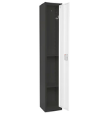 Alpine ADI629-201-B-W-DL 72" H x 12" W Single Tier Steel Storage Locker with Digital Lock, Black and White