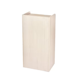 Alpine ADI661-07-WHI-PKG White Wood Mobile Presentation Lectern Stand with Shelves with Black Cover