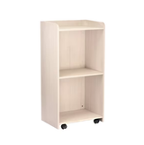 Alpine ADI661-07-WHI-PKG White Wood Mobile Presentation Lectern Stand with Shelves with Black Cover