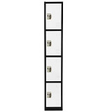 Alpine ADI629-204-B-W Large 4 Door Locker  Black Body With White Doors