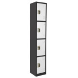 Alpine ADI629-204-B-W Large 4 Door Locker  Black Body With White Doors