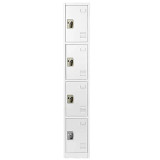 Alpine ADI629-204-WHI 72 in. H x 12 in. W x 12 in. D 4-Compartment Steel Tier Key Lock Storage Locker in White