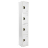 Alpine ADI629-204-WHI 72 in. H x 12 in. W x 12 in. D 4-Compartment Steel Tier Key Lock Storage Locker in White