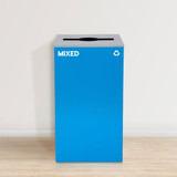 Alpine ALP4450-KIT-BLU-M-MIX Square Recycling Bin  29 Gallons - Blue Can, Mixed Opening Lid, for Mixed