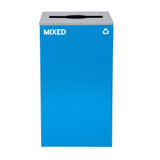 Alpine ALP4450-KIT-BLU-M-MIX Square Recycling Bin  29 Gallons - Blue Can, Mixed Opening Lid, for Mixed