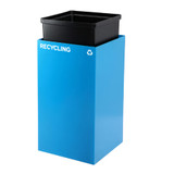 Alpine ALP4450-KIT-BLU-M-REC Square Recycling Bin  29 Gallons - BlueCan, Mixed Opening Lid, for Recycling