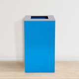 Alpine Square Recycling Bin  29 Gallons - Blue Can, Square Opening Lid - ALP4450-KIT-BLU-S