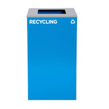 Alpine ALP4450-KIT-BLU-S-RE Square Recycling Bin  29 Gallons - Blue Can, Square Opening Lid, for Recycling