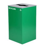 Alpine Square Recycling Bin  29 Gallons - Green Can, Mixed Opening Lid, for Recycling - ALP4450-KIT-GRN-M-REC