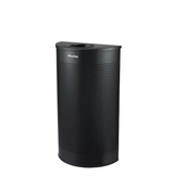 Alpine ALP438-12HR-BLK 12 Gallon Black Perforated Metal Half Round Decorative Waste Receptacle