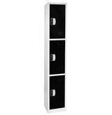 Alpine ADI629-203-BLK-DL 72" H x 12" W Triple Tier Steel Storage Locker with Digital Lock, Black