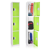 Alpine ADI629-203-GRN-DL 72" H x 12" W Triple Tier Steel Storage Locker with Digital Lock, Green