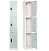 Alpine ADI629-203-MGRN-DL 72" H x 12" W Triple Tier Steel Storage Locker with Digital Lock, Misty Green