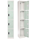 Alpine ADI629-204-MGRN-DL 72" H x 12" W 4-Tier Steel Storage Locker with Digital Lock, Misty Green
