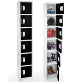 Alpine ADI629-206-BLK-DL 72" H x 12" W 6-Tier Steel Storage Locker with Digital Lock, Black
