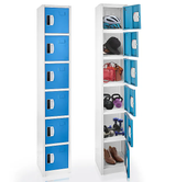 Alpine 72" H x 12" W 6-Tier Steel Storage Locker with Digital Lock, Blue - ADI629-206-BLU-DL