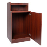 Alpine ALP476-DH-MA Mahogany Waste Receptacle Enclosure with Drop Hole and Tray Shelf
