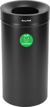 Alpine ALP475-27-BLK-CO 27 Gallon Stainless Steel Compost Can (Black)