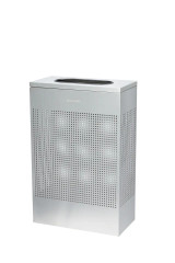 Alpine ALP438-13-SS 13 Gallon Stainless Steel Square Perforated Decorative Waste Receptacle