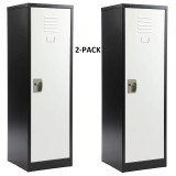 Alpine ADI629-01-B-W-PKG-2 48'' Locker for Kids  Black Body With White Doors 2-Pack
