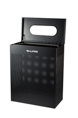 Alpine ALP438-23-BLK 23 Gallon Black Perforated Metal Square Decorative Waste Receptacle
