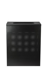 Alpine ALP438-23-BLK 23 Gallon Black Perforated Metal Square Decorative Waste Receptacle
