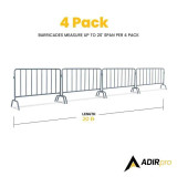 Alpine ADIPR202-01-4-KIT1 Interlocking Steel Barricade, Pack of 4