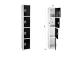 Alpine ADI629-204-BLK-2 72 in. x 12 in. x 12 in. 4-Compartment Steel Tier Key Lock Storage Locker in Black 2 Pack